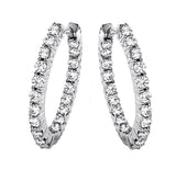 1.65 CT Diamond Inside/Outside 14k White/Yellow Gold Hoop Earrings