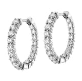 2.15 CT Inside/Outside Diamond Hoops in 14k White/Yellow Gold