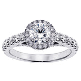 3.00 CT Prong Set Brilliant Cut Large Diamond Encrusted Engagement Bridal Set in 14k White Gold