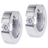 0.65 CT Large Diamond Hoops/Huggies in 14k White/Yellow Gold