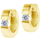 0.65 CT Large Diamond Hoops/Huggies in 14k White/Yellow Gold