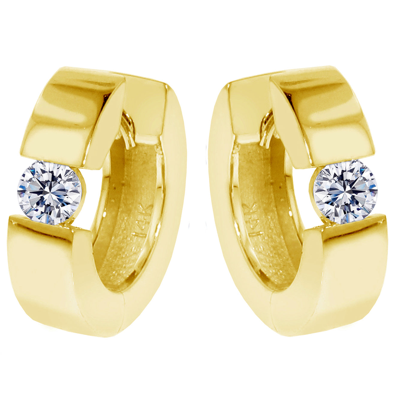 0.65 CT Large Diamond Hoops/Huggies in 14k White/Yellow Gold