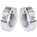 0.65 CT Large Diamond Hoops/Huggies in 14k White/Yellow Gold