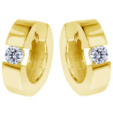 0.65 CT Large Diamond Hoops/Huggies in 14k White/Yellow Gold
