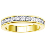 1.35 CT Channel Set Princess Cut Diamond Wedding Band in 14k White/Yellow Gold