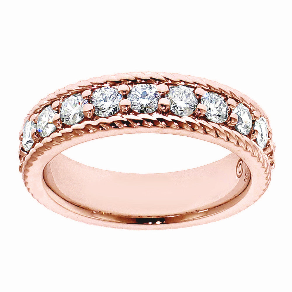 1.00 CT Prong Set Diamond Anniversary Wedding Band in 14k White/Yellow/Rose Gold