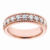 1.00 CT Prong Set Diamond Anniversary Wedding Band in 14k White/Yellow/Rose Gold