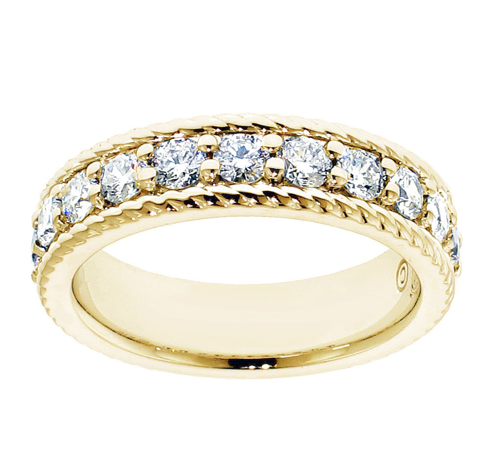 1.00 CT Prong Set Diamond Anniversary Wedding Band in 14k White/Yellow/Rose Gold