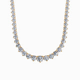 16 CT Brilliant Cut Lab Grown Graduated Diamond Necklace in 14k Yellow Gold