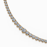 16 CT Brilliant Cut Lab Grown Graduated Diamond Necklace in 14k Yellow Gold