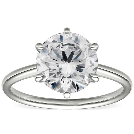 2.77 CT Round Cut Diamond Engagement Ring in Platinum