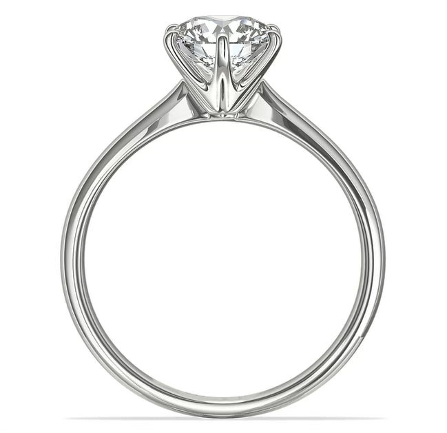 2.77 CT Round Cut Diamond Engagement Ring in Platinum