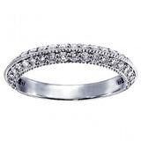 0.70 CT Pave Set Diamond Wedding Ring in 14k White Gold