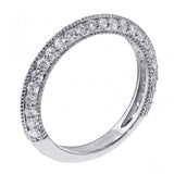 0.70 CT Pave Set Diamond Wedding Ring in 14k White Gold
