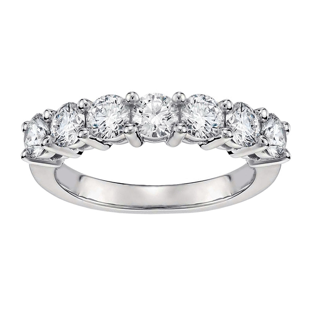 1.00 CT Classic Shared Prong Round Diamond Wedding Band in White Gold