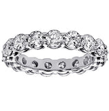 3.60 CT Shared Prong Round Diamond Eternity Wedding Band in 14k White Gold