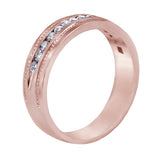 0.60 CT Round Cut Diamond Men's Ring in 14k White/Yellow/Rose Gold Channel Setting