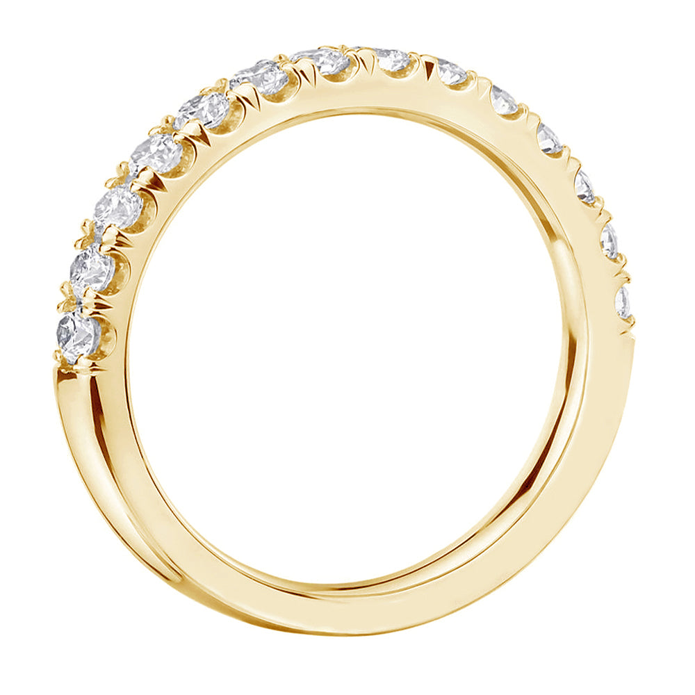0.55 CT Pave Set Diamond Anniversary Wedding Ring in 14k White/Yellow/Rose Gold
