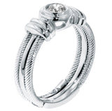 0.25 CT Bezel Set Diamond Anniversary Wedding Ring in 14k White Gold
