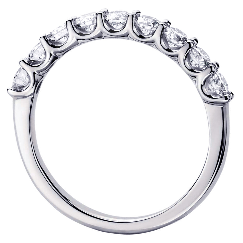 0.75 CT U-Prong 9-Stone Diamond Wedding Ring in White/Yellow Gold