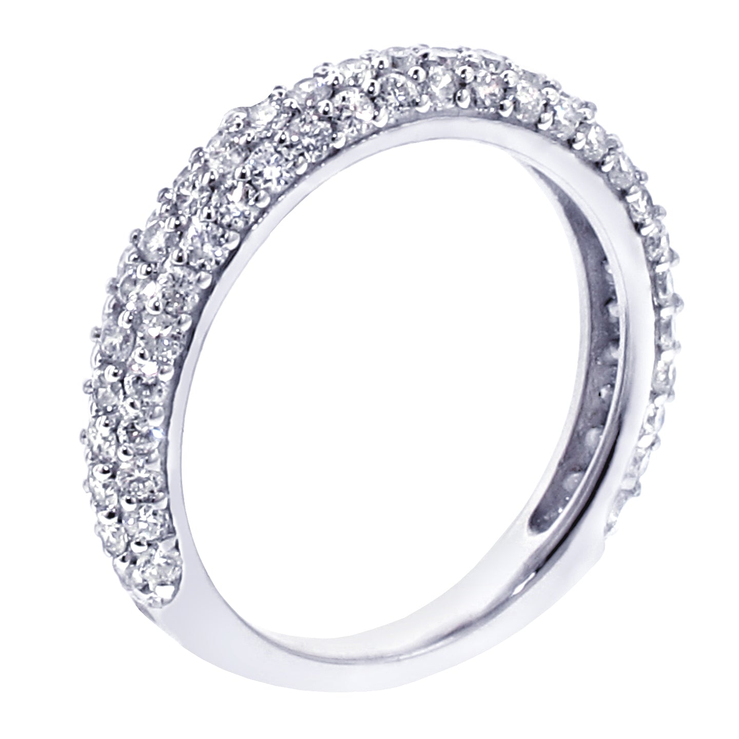 1.00 CT Pave Set Diamond Encrusted Anniversary Wedding Band in 14k White Gold