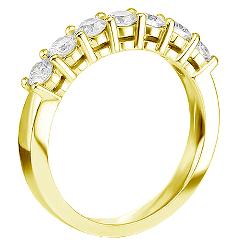 1.15 CT Shared Prong Diamond Wedding Ring in 14k White/Yellow Gold