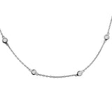 1.50 CT Diamond by Yard Necklace in 14k White Gold Bezel Setting