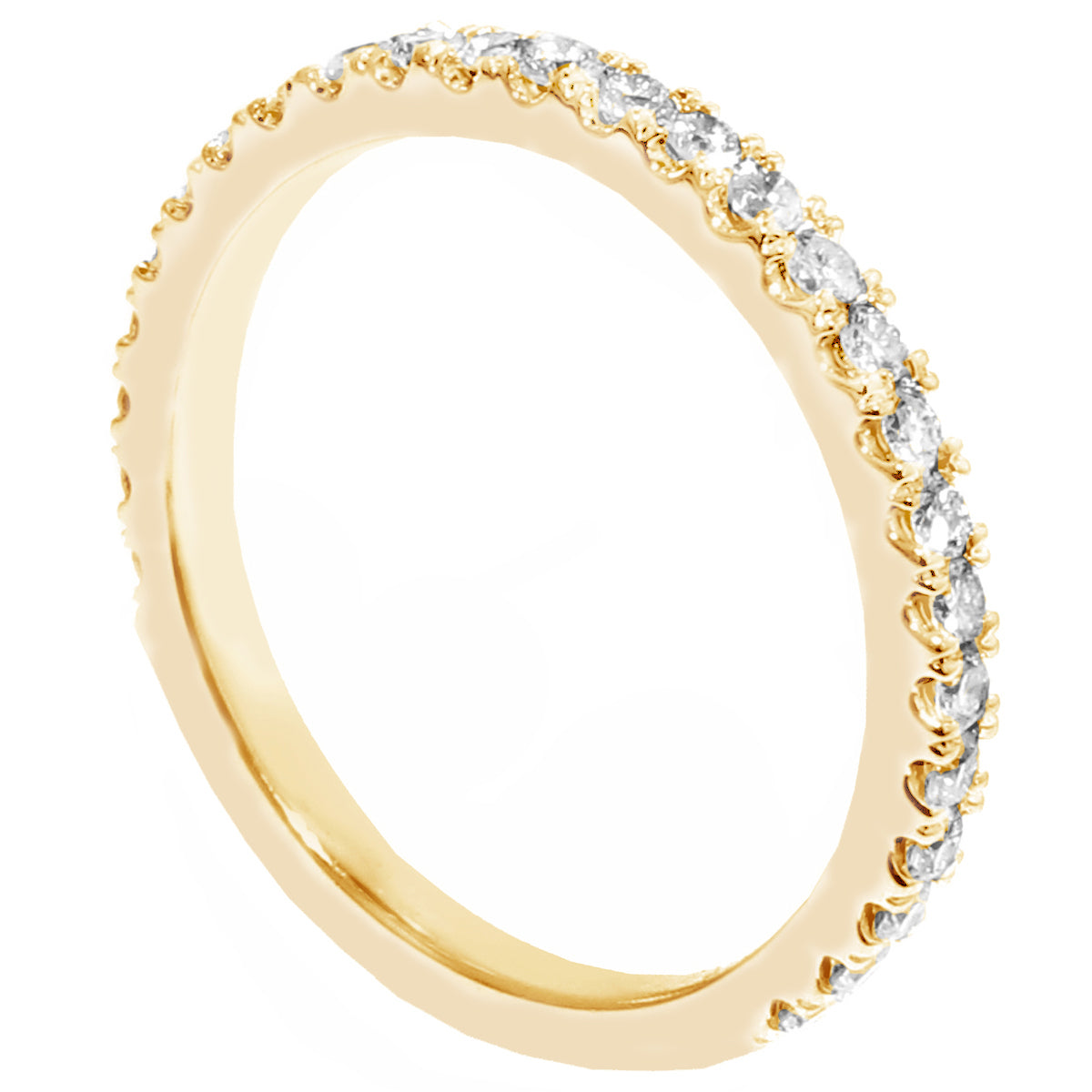 0.65 CT Pave Set Diamond Encrusted Wedding Band in 14k White/Yellow/Rose Gold