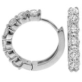 3.00 CT Large Diamond Hoop Earrings in 14k White/Yellow Gold