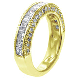 2.00 CT Princess-Cut Diamond Wedding Band with Round Side Stones in 14k White/Yellow Gold