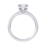 1.35 CT Hidden Halo Oval Diamond Engagement Ring in White Gold or Platinum