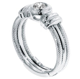0.25 CT Bezel Set Diamond Anniversary Wedding Ring in 14k White Gold