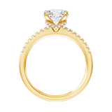 1.33 CT Hidden Halo Round Cut Diamond Engagement Ring in Yellow Gold