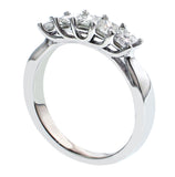 1.00 CT 5-Stone Princess Cut Braided Prongs Anniversary Wedding Ring in 14k White/Yellow Gold