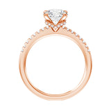 1.33 CT Hidden Halo Round Cut Diamond Engagement Ring in 14k Rose Gold