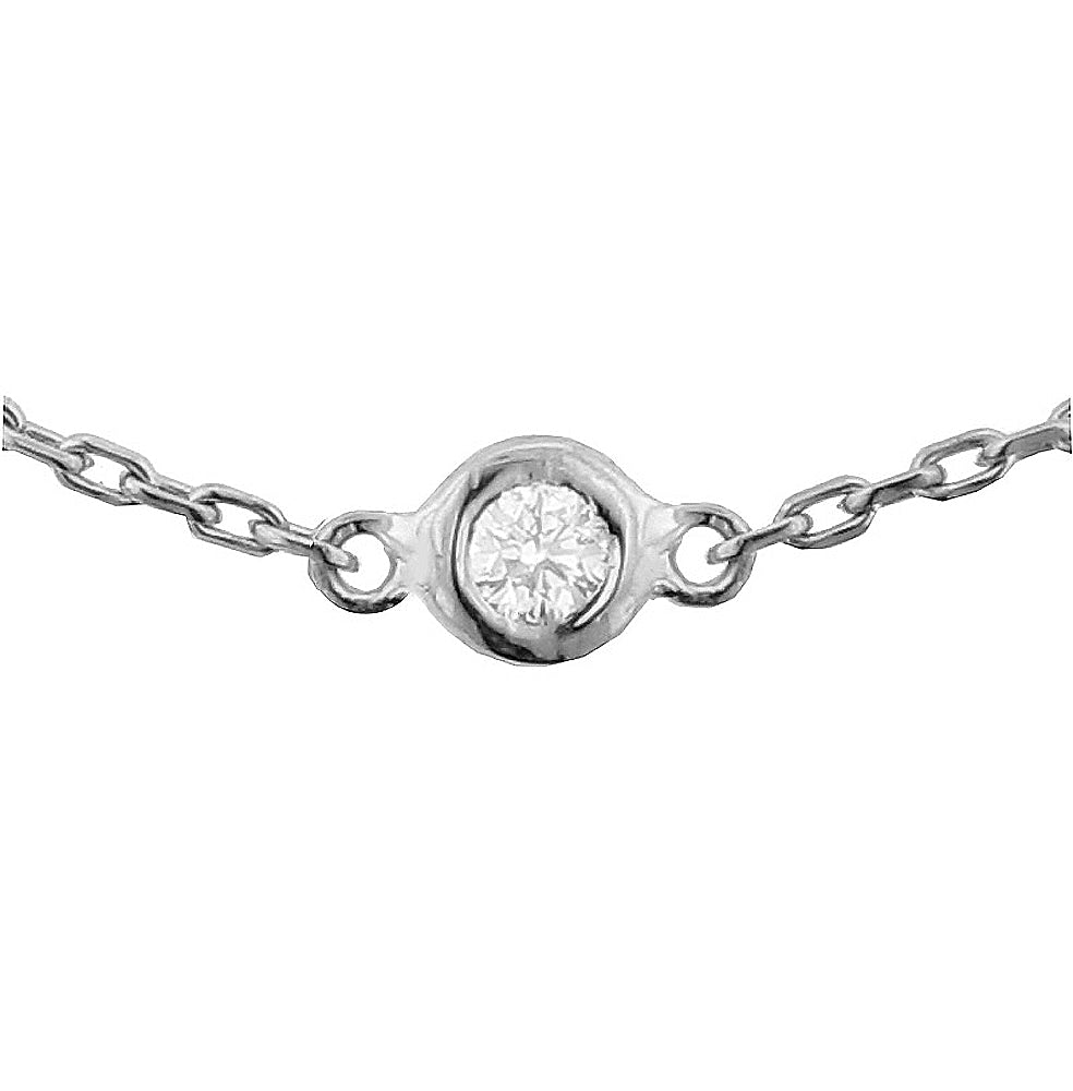 2.00 CT Diamond by Yard Necklace in 14k White Gold Bezel Setting