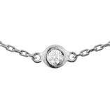 1.50 CT Diamond by Yard Necklace in 14k White Gold Bezel Setting