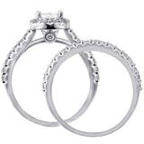 1.65 CT Halo Princess Cut Diamond Engagement Bridal Set in 14k White/Yellow/Rose Gold