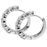 3.00 CT Large Diamond Hoop Earrings in 14k White/Yellow Gold