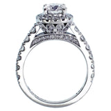 3.00 CT Prong Set Brilliant Cut Large Diamond Encrusted Engagement Bridal Set in 14k White Gold