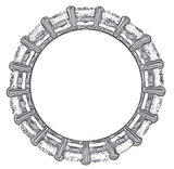 3.60 CT Shared Prong Round Diamond Eternity Wedding Band in 14k White Gold