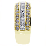 2.00 CT Princess & Round Cut Diamond Wedding Band in 14k White/Yellow Gold Channel & Pave Setting