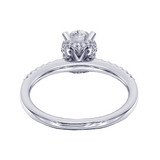 1.60 CT Hidden Halo Oval Diamond Engagement Ring in White Gold or Platinum