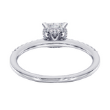 1.60 CT Hidden Halo Emerald Cut Diamond Engagement Ring in White Gold or Platinum