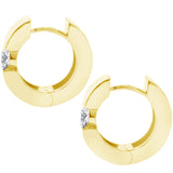 0.65 CT Large Diamond Hoops/Huggies in 14k White/Yellow Gold