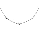 2.00 CT Diamond by Yard Necklace in 14k White Gold Bezel Setting