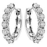 3.00 CT Large Diamond Hoop Earrings in 14k White/Yellow Gold