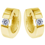 0.65 CT Large Diamond Hoops/Huggies in 14k White/Yellow Gold